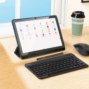 TABLET 10.1" 6GB/128GB HOCO HD WI-FI SIM ANDROID A12 GRIGIO METALLIZZATO INCLUSO CUSTODIA + TASTIERA + STILO