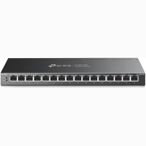 TP-LINK TL-SG116P POE HUB SWITCH 16 PORTE GIGABIT CON 16 POE+, 30W PER PORTA POE, 120W SU TUTTE LE PORTE, 802.3AF/AT, MODALITÀ DI ISOLAMENTO, METAL CASING, PLUG&PLAY, DUREVOLE E SILENZIOSO