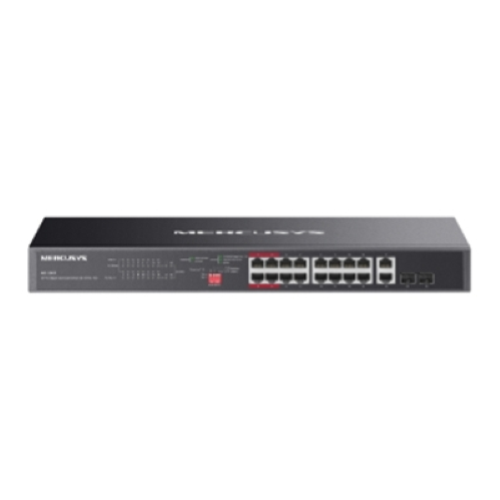 HUB SWITCH DI RETE 20 PORTE GIGABIT POE + 2 PORTE GIGABIT NON-POE +  2 COMBO GIGABIT SFP SLOTS | MERCUSYS MS120CP 192W