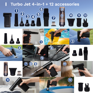 EWENT EW5682 SOFFIATORE ASPIRAPOLVERE GONFIATORE 8 VELOCITÀ 180.000 GIRI/MIN BATTERIE LITIO 4000MHA