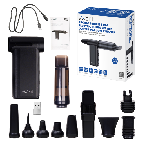 EWENT EW5682 SOFFIATORE ASPIRAPOLVERE GONFIATORE 8 VELOCITÀ 180.000 GIRI/MIN BATTERIE LITIO 4000MHA