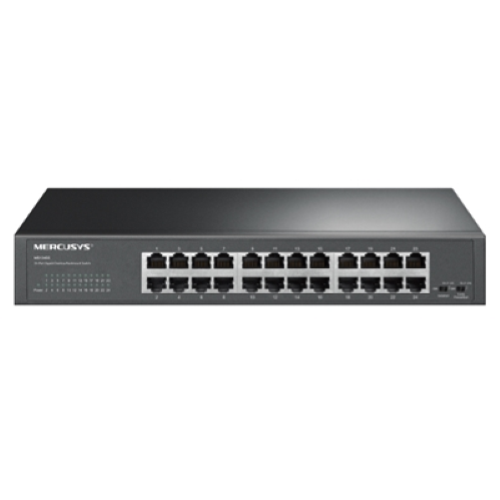 HUB SWITCH DI RETE LAN ETHERNET MERCUSYS MS124GS 24 PORTE GIGABIT IN METALLO RACKMOUNT