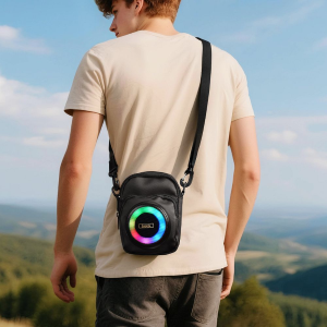 CASSA ALTOPARLANTE SPEAKER BLUETOOTH 8W 3H FORMA BORSA A TRACOLLA 1,5L HOCO HC41 NERO