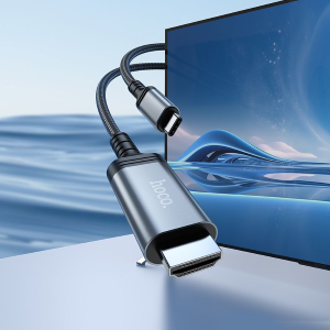 CAVO DI MIRRORING DELLO SCHERMO DA USB C A HDMI HOCO 4K 30HZ 1,8 M UA43 GRIGIO METALLO  