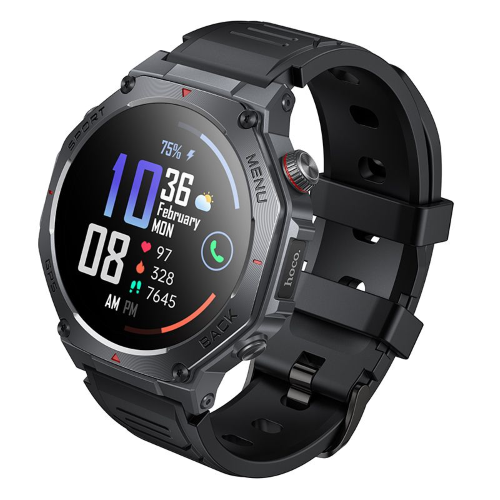 SMARTWATCH OROLOGIO SPORTIVO HOCO Y37 BLACK CON SCHERMO 1.43" AMOLED GPS TOUCH FUNZIONE CHIAMATA | BLUETOOTH SUPPORTA VARIE MODALITA' SPORTIVE