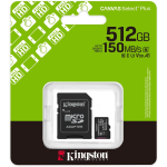 MEMORIA MICROSD KINGSTON 256GB SDCS3/512GB 150MB/S A1 ADATTATORE SD INCLUSO