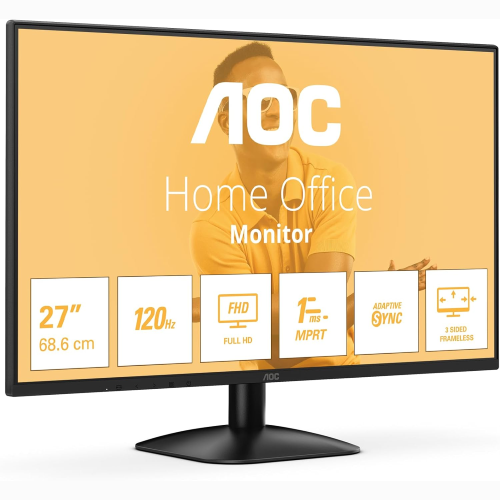 MONITOR FULL HD DA 27 POLLICI AOC 27B31H 120 HZ SINCRONIZZAZIONE ADATTIVA DELL'IMMAGINE 1920X1080, 1X D-SUB, 1X HDMI 1.4 NERO, 27 INCH FHD IPS, 100 HZ, NO ALTOPARLANTI