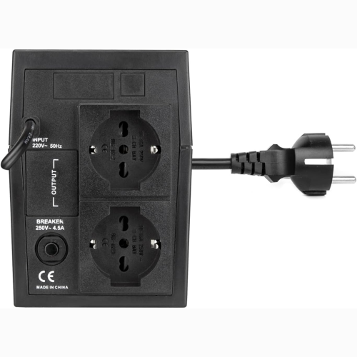 VULTECH UPS650VA-LITE GRUPPO DI CONTINUITÀ UPS SERIE LITE 650VA 360WATT, 2X BIPASSO 10-16A/SCHUKO + 1X IEC13, FUNZIONE OVERLOAD, PROTEZIONE DA BLACKOUT, SBALZI DI TENSIONE PER PC, VIDEOSORVEGLIANZA