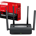ROUTER WIFI 7 MERCUSYS MR25BE BE3600MBPS DUAL-BAND, 4 PORTE GIGABIT, 4 ANTENNE AD ALTO GUADAGNO, CANALI 160MHZ, 4K-QAM, MLO, SICUREZZA WPA3, CONTROLLO DA APP, VPN, NON SUPPORTA XDSL