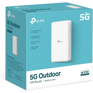 MODEM ROUTER TP-LINK NE200-OUTDOOR ROUTER 5G CON SIM DA ESTERNO, VELOCITÀ DI DOWNLOAD 5G FINO A 4.67GBPS, 4G CAT19 FINO A 1.6GBPS, PORTA 2.5GE, SUPPORTA POE PASSIVO E 802.3AF/802.3AT, IP66, MONTAGGIO FLESSIBILE