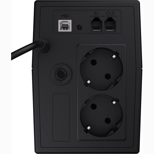 GRUPPO DI CONTINUITA' UPS GREEN CELL UPS01LCD POTENZA 600VA 360W 230V ALIMENTATORE PROTEZIONE DA SOVRATENSIONI LINE INTERACTIVE AVR USB/RJ11 2X SCHUKO USCITE CON DISPLAY LCD