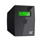 GRUPPO DI CONTINUITA' UPS GREEN CELL UPS01 POTENZA 800VA 480W 230V ALIMENTATORE PROTEZIONE DA SOVRATENSIONI LINE INTERACTIVE AVR USB/RJ11 2X SCHUKO USCITE CON DISPLAY LCD
