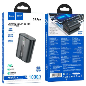 POWER BANK 10000MAH PD QC 3A 22,5W HOCO Q3 PRO NERO