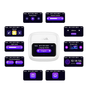 AURICOLARI WIRELESS HOCO CON TOUCH SCREEN TWS EQ14 BIANCHI