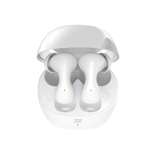 AURICOLARI CUFFIE CON MICROFONO BLUETOOTH TWS BK92 BIANCHE BLU STAR