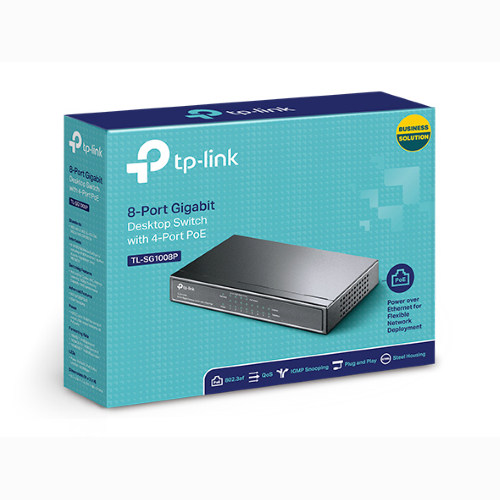 HUB SWITCH DI RETE 8 PORTE CON 4 PORTE POE TP-LINK TL-SG1008P GIGABIT 55W