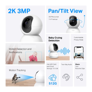 TELECAMERA WIRELESS MOTORIZZATA 360° 2K 3MP SUPPORTA MICROSD FINO A 512GB APP TAPO | TP-LINK TC71