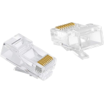 VULTECH SN21406 50 PEZZI CONNETTORI PASSANTI RJ45 CAT.6 UTP, PLUG DI RETE PASS-THROUGH ALTA VELOCITÀ GIGABIT, TERMINALI LAN TRASPARENTI PER CAVO ETHERNET CATEGORIA 6, SISTEMA SEMPLIFICATO ANTI-SPRECO FILI