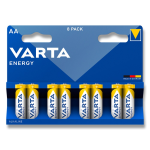 VARTA ENERGY BATTERIE STILO AA LR06 (PACCO DA 8) BATTERIA ALCALINA - IDEALI PER GIOCATTOLI, TORCE, CONTROLLER E ALTRI DISPOSITIVI A BATTERIA