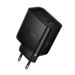ALIMENTATORE CARICABATTERIE DI RETE 2X TYPE-C + USB-A QC3.0 PD 3A 65W | HOCO N75 NERO