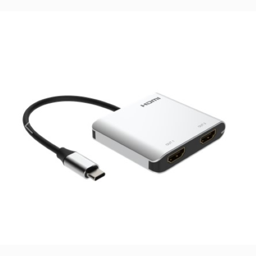 ADATTATORE CONVERTITORE DA TYPE-C A 2 USCITE HDMI 4K 60HZ PROPART PT-2PU-HH