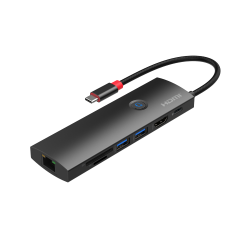 ADATTATORE CONVERTITORE DA TYPE-C A HDMI 4K + 2 PORTE USB3.2 + SD 3.0 PROPART PT-2PETCH105