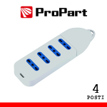 MULTIPRESA 4 POSTI BIPASSO SENZA CAVO SALVASPAZIO BIANCA PROPART PEM2304-W