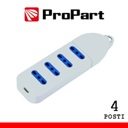MULTIPRESA 4 POSTI BIPASSO SENZA CAVO SALVASPAZIO BIANCA PROPART PEM2304-W