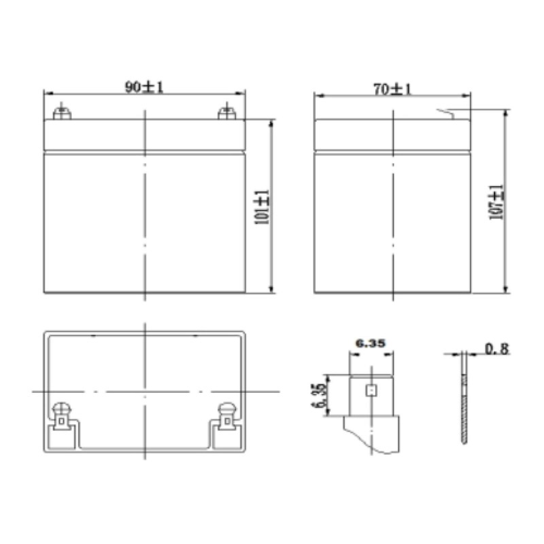 BATTERIA ERMETICA AL PIOMBO PER UPS 12V 5A QUADRATA ATTACCHI FASTON | VELAMP 23736