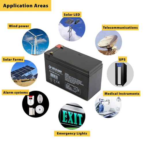 BATTERIA ERMETICA AL PIOMBO PER UPS 12V 5A QUADRATA ATTACCHI FASTON | VELAMP 23736