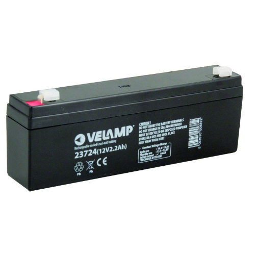 BATTERIA ERMETICA AL PIOMBO PER UPS SISTEMI DI ALLARME 12V 2,2A ATTACCHI FASTON | VELAMP 23724
