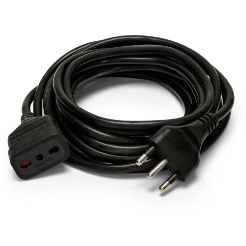 PROLUNGA CAVO ELETTRICO BIPASSO PRESA SPINA ITALIANA 10MT 16A NERO CAVO 3G1MM VELAMP PROLIT16A-10K