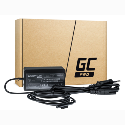 ALIMENTATORE COMPATIBILE PER NOTEBOOK TABLET MICROSOFT SURFACE PRO, GO, LAPTOP, BOOK, 65W 15V 4A CON PORTA USB GREEN CELL AD135P