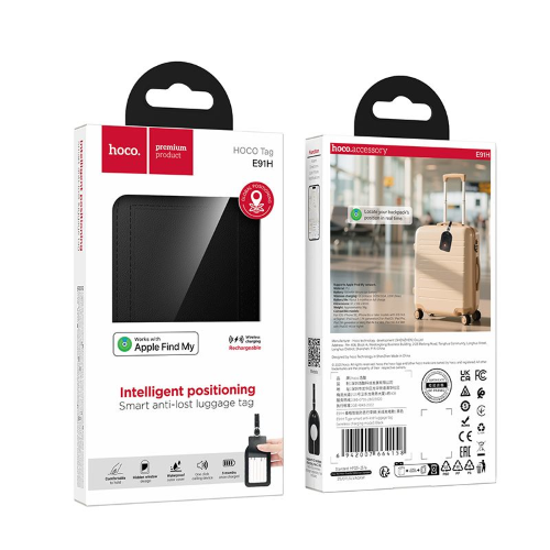LOCALIZZATORE PER BAGAGLI COMPATIBILE CON APPLE TROVA IL MIO HOCO E91H NERO