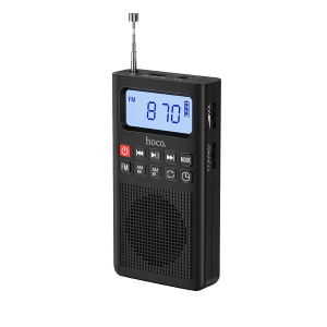 RADIO FM BLUETOOTH E MP3 CON MICROSD ALTOPARLANTE 3W, FUNZIONA A BATTERIA RICARICA TYPE-C | HOCO HI51 NERA