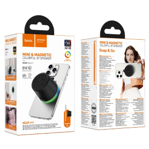 ALTOPARLANTE BLUETOOTH 8W 4H HOCO CON BLOCCO MAGNETICO INTEGRATO E LED HC49 NERO