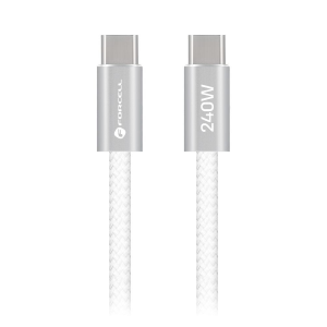 CAVO DATI DA TYPE-C A TYPE-C 2 METRI QC4.0 5A 240W BIANCO | FORCELL F-ENERGY CBN1