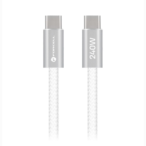 CAVO DATI DA TYPE-C A TYPE-C 2 METRI QC4.0 5A 240W BIANCO | FORCELL F-ENERGY CBN1