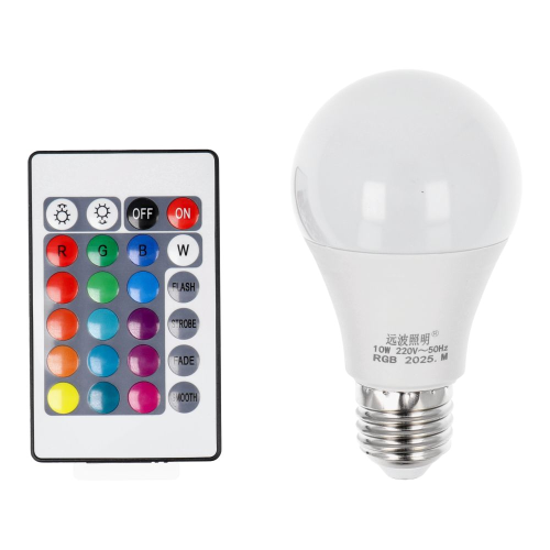 LAMPADINA A GOCCIA RGB 10W E27 A60 MULTICOLORE CON TELECOMANDO