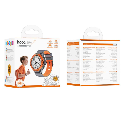 SMARTWATCH OROLOGIO HOCO 1.28" 4G GPS SMARTWATCH PER BAMBINI CON FUNZIONE CHIAMATA Y107 ARANCIONE