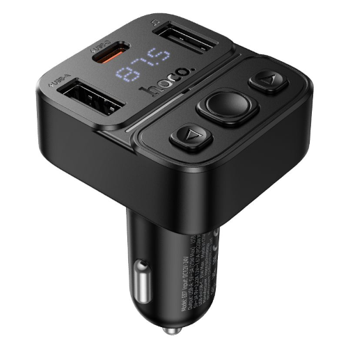 TRASMETTITORE BLUETOOTH PER AUTO HOCO USB A + USB C QC PD 35W E87 NERO