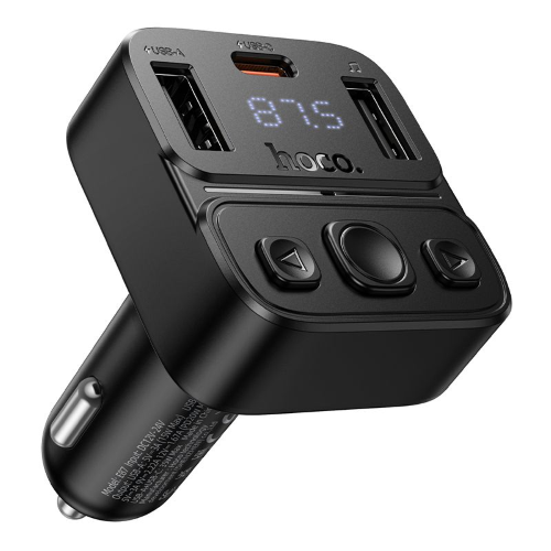 TRASMETTITORE BLUETOOTH PER AUTO HOCO USB A + USB C QC PD 35W E87 NERO
