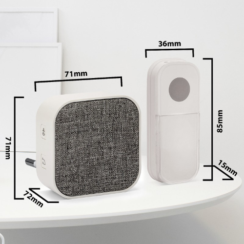 VELAMP TAYLOR AC CAMPANELLO SENZA FILI CON ALIMENTATO A RETE – PORTATA 150M, 36 MELODIE, 4 LIVELLI DI VOLUME, RICEVITORE CON LED ROSSO, INSTALLAZIONE PLUG-IN, BIANCO IP44