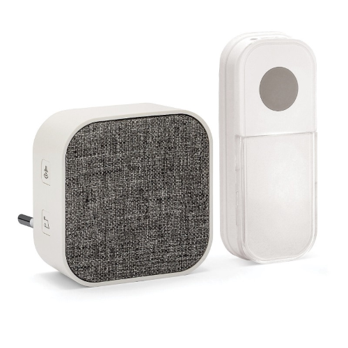 VELAMP TAYLOR AC CAMPANELLO SENZA FILI CON ALIMENTATO A RETE – PORTATA 150M, 36 MELODIE, 4 LIVELLI DI VOLUME, RICEVITORE CON LED ROSSO, INSTALLAZIONE PLUG-IN, BIANCO IP44