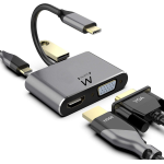 ADATTATORE MULTIPORTA DA TYPE-C A HDMI 4K, VGA, USB 3.0 E TYPE-C - EWENT EW9700