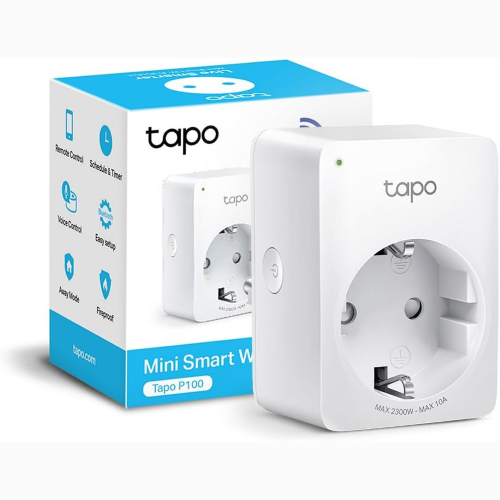 TAPO P100 PRESA INTELLIGENTE WIFI SMART PLUG, COMPATIBILE CON ALEXA E GOOGLE HOME, PROGRAMMAZIONE, CONTROLLO REMOTO TRAMITE APP, 10A, 2300W