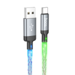 CAVO DATI DA USB A TYPE-C 1 METRO 3A GRIGIO LED LUMINOSO | HOCO U112
