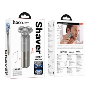 RASOIO HOCO CON TRIPLA LAMA GRIGIO METALLIZZATO HOCO HP35