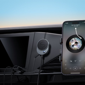 RICEVITORE WIRELESS PER AUTO HOCO AUX BLUETOOTH CON CAVO JACK DA 3,5 MM E150 GRIGIO METALLIZZATO