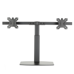 EWENT EW1538 SUPPORTO MONITOR CON MOLLA A GAS A DOPPIO BRACCIO PER 2 MONITOR FINO A 27" POLLICI CON BASE - SUPPORTO PER 2 SCHERMI PC TV LED LCD - GIREVOLE, INCLINARE E RUOTARE, NERO